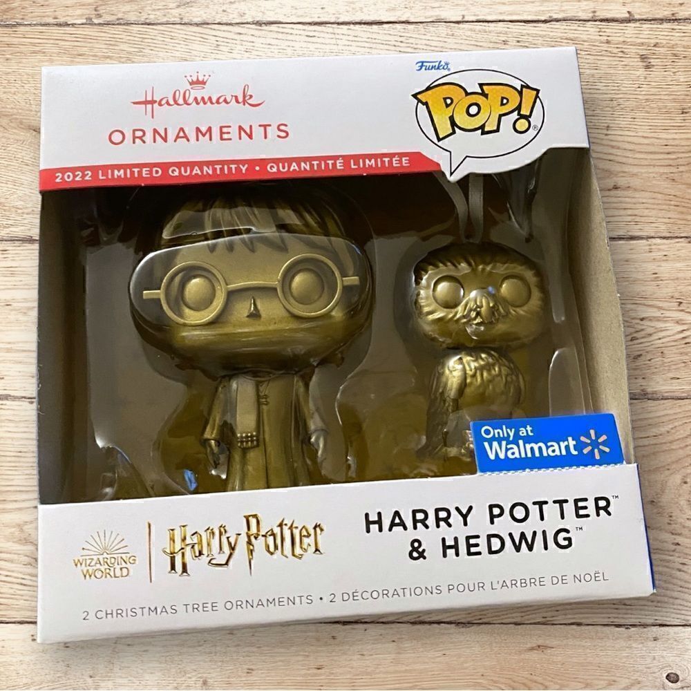 2022 Funko Pop! Hallmark Ornaments Harry Potter & Hedwig Set of 2 Gold Chase New